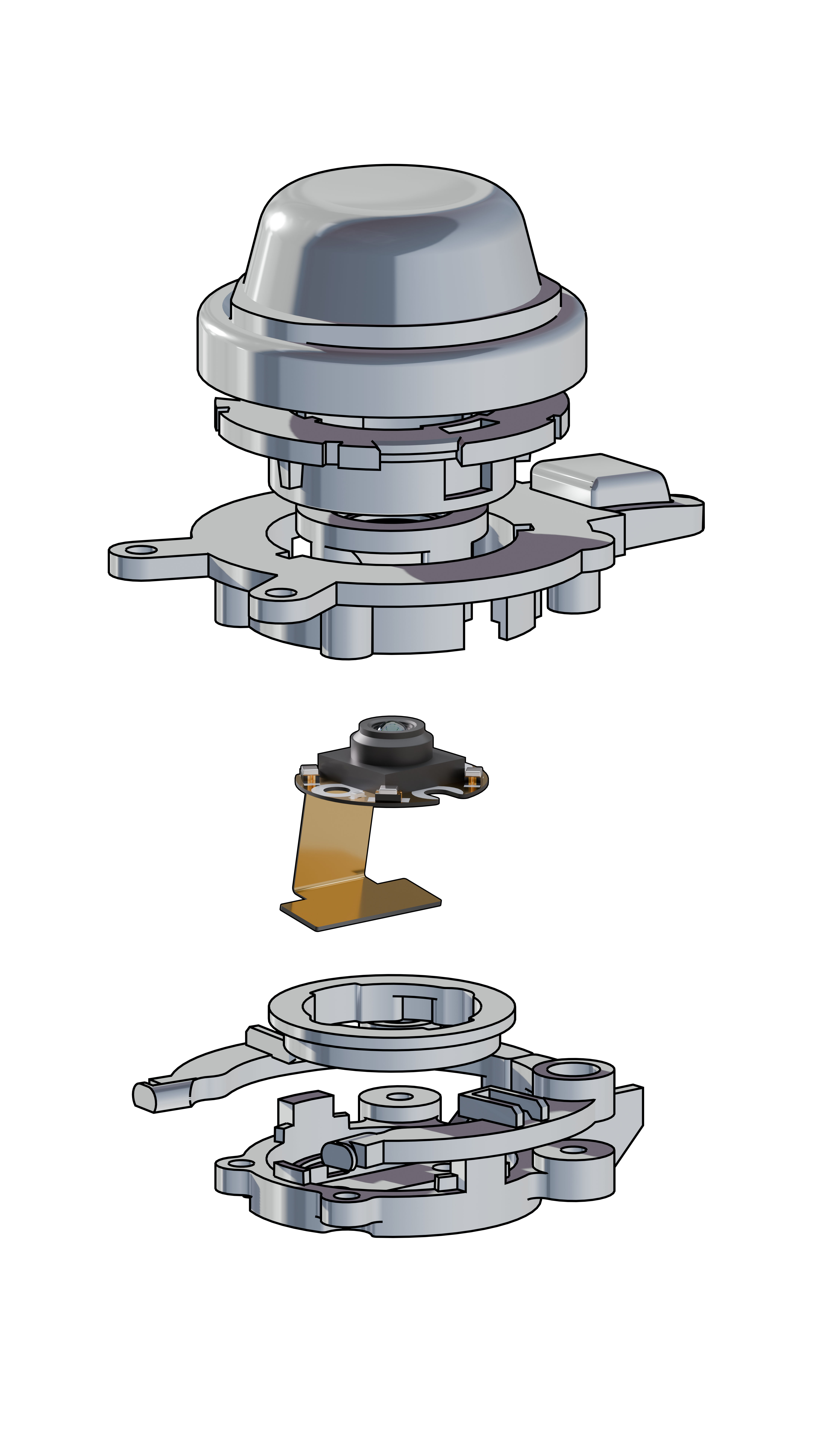 Exploded view of the BASH joystick mechanism